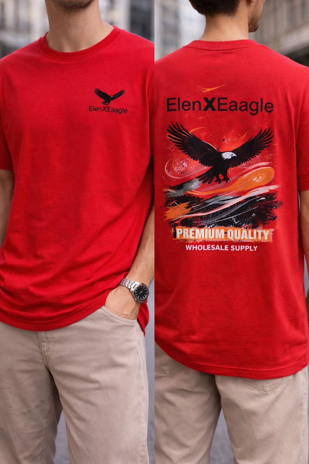 ElenXEaagle Luxury Red Edition Tee - Best Wholesale Prices Prayagraj